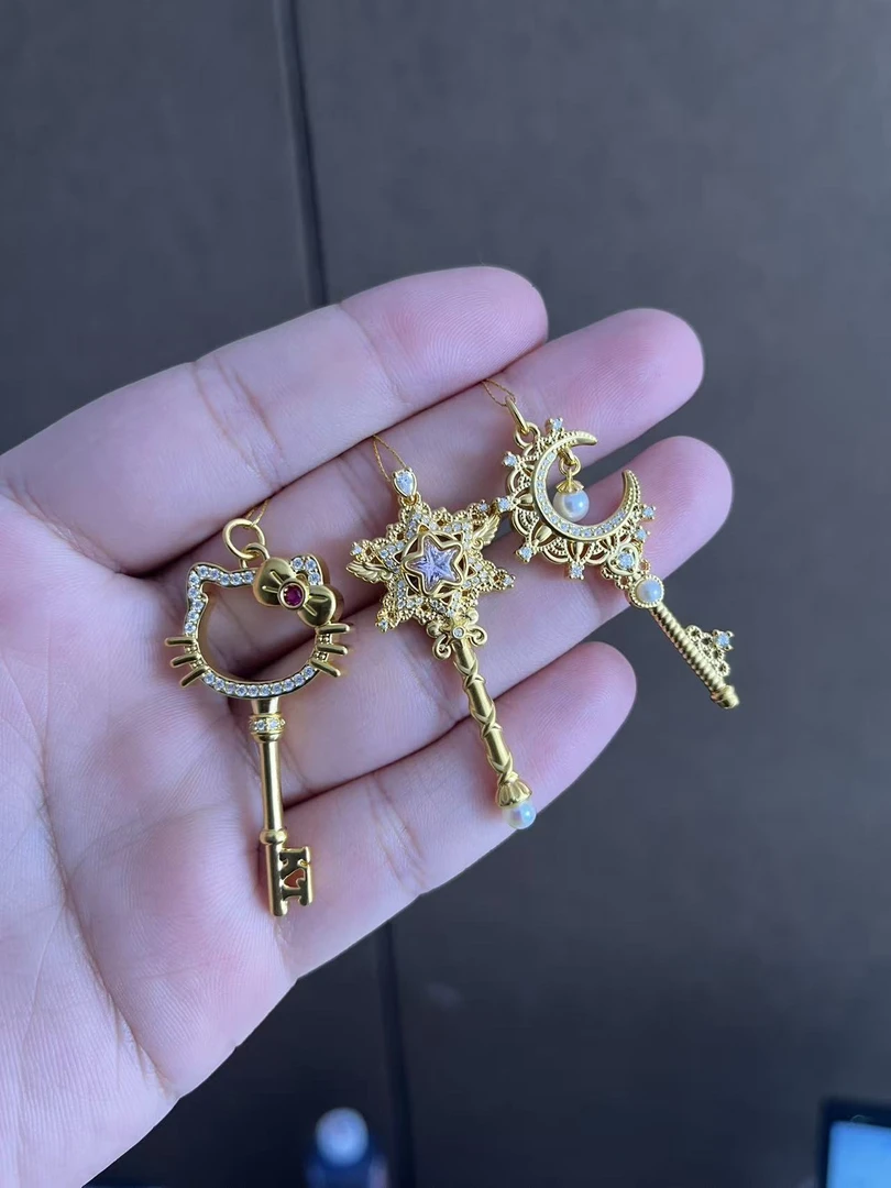 足金999魔法棒5D莫桑吊坠