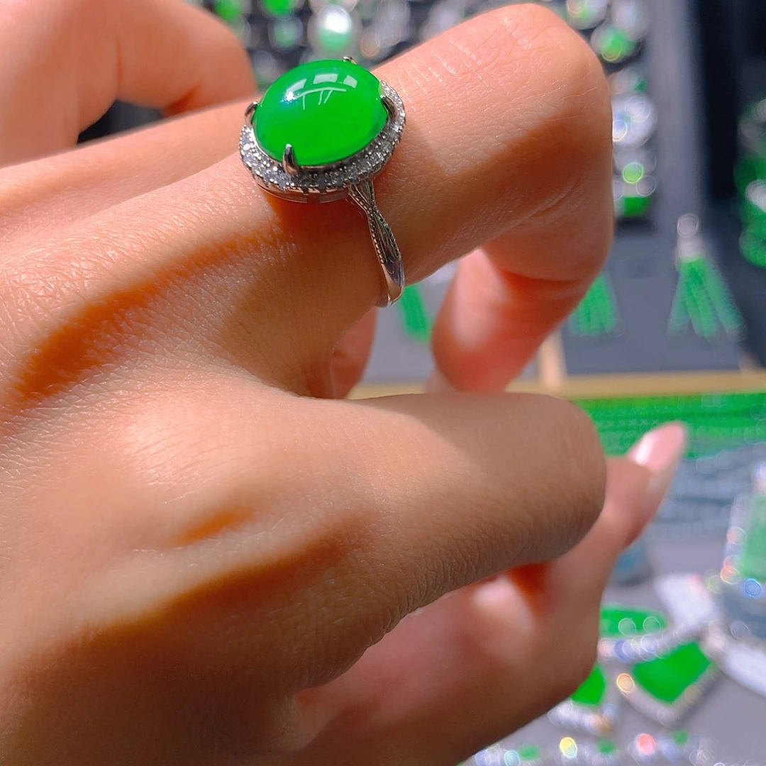 翡翠未镶嵌耳饰天然翡翠