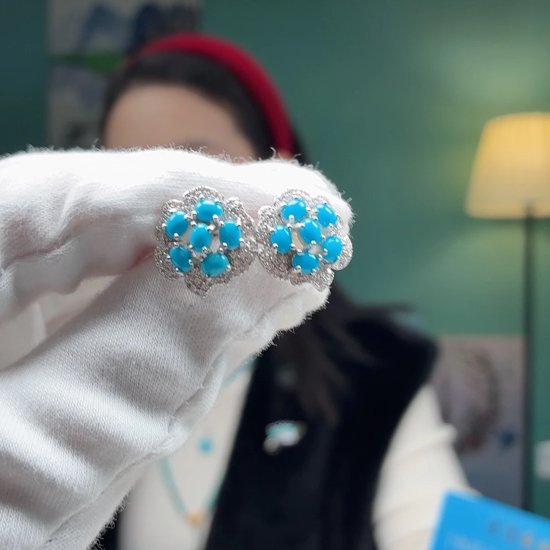 绿松石银S925镶嵌颈饰