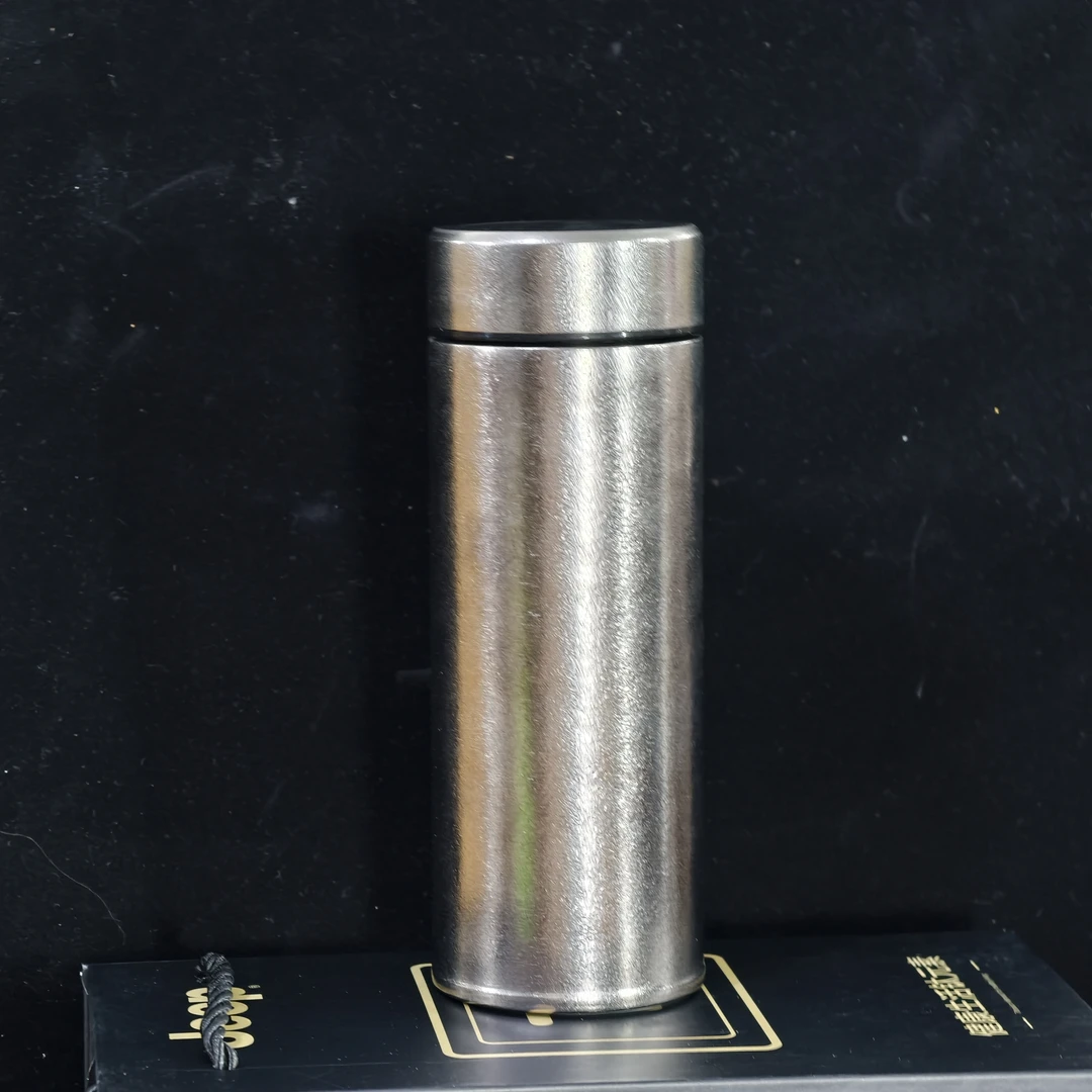 【品牌尾货】银色直杯内外双层纯钛高端保温杯直杯便携400ml