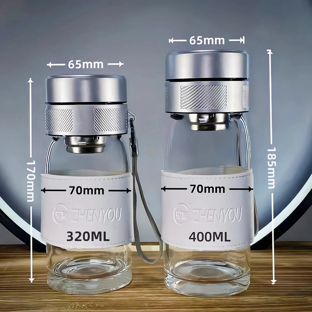 英国新款单层玻璃杯耐高温高档男一键开盖家用车载泡茶杯