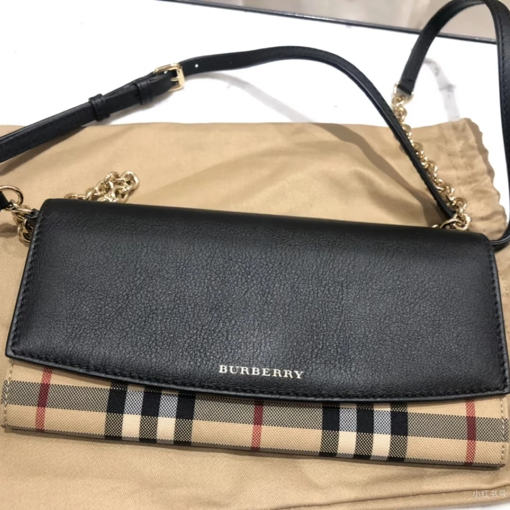 99新 BURBERRY/博柏利 黑色条纹单肩包 1640 5342