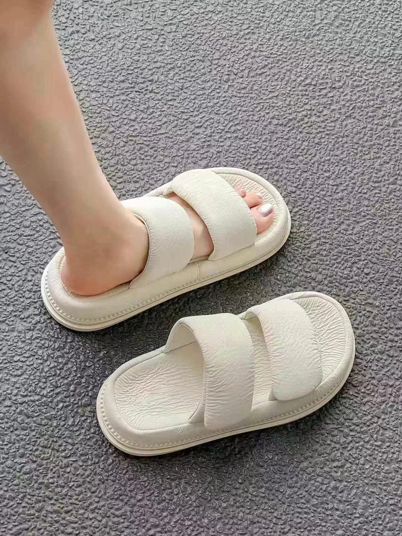 魔术贴夏季韩版凉拖鞋女士舒适厚底一字拖