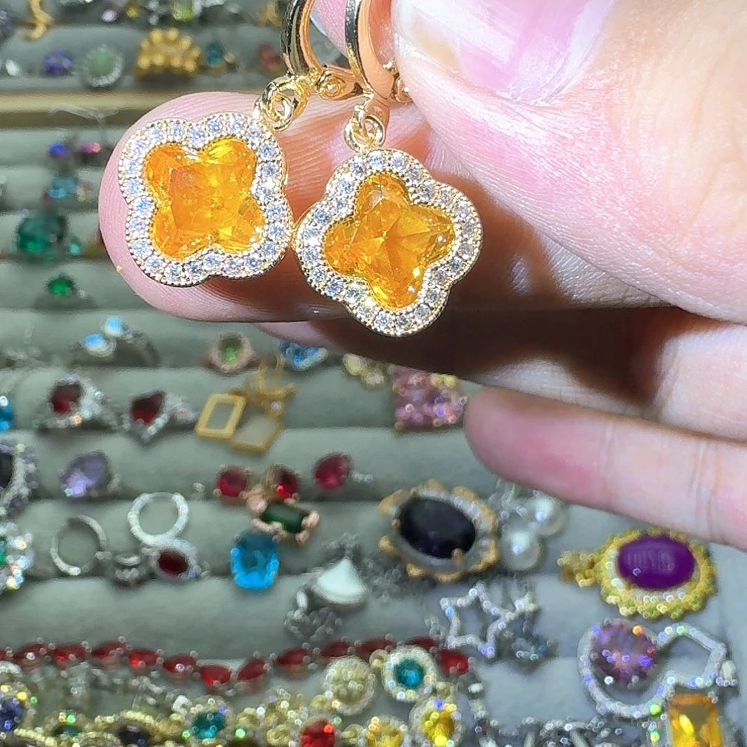 托帕石戒指银S925镶嵌