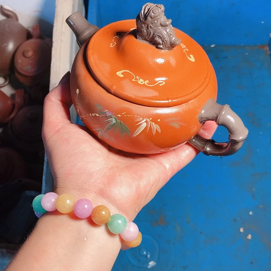 茶壶绿泥宜兴紫砂全手工制作