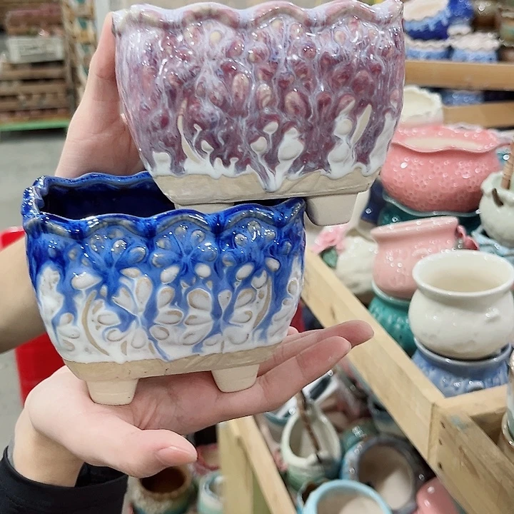 有孔.凑单10元陶瓷花盆发货！
