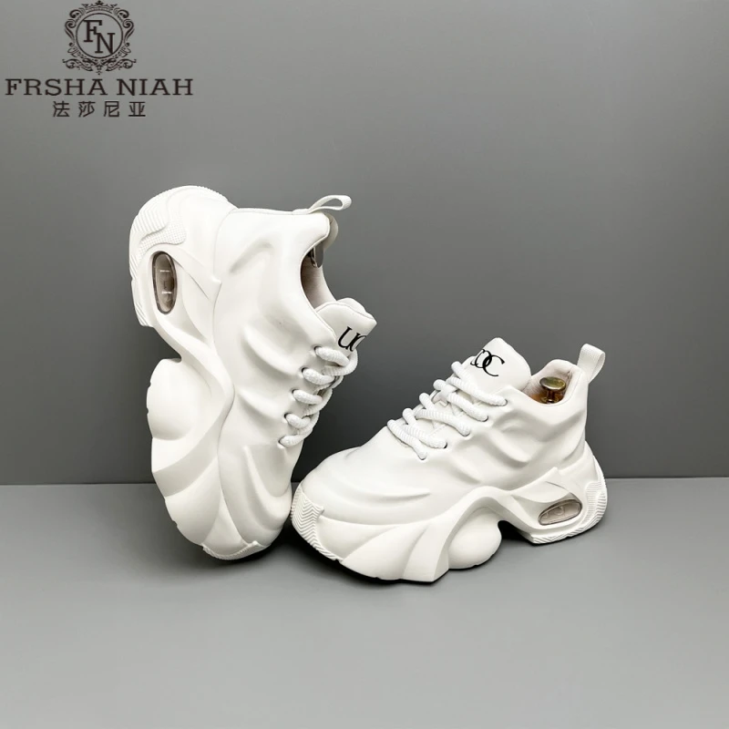 法莎尼亚男款秋季透气厚底老爹鞋增高时尚潮流轻奢青年百搭休闲鞋