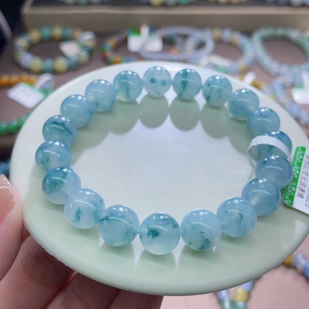 未镶嵌手链翡翠金丝蓝卡10