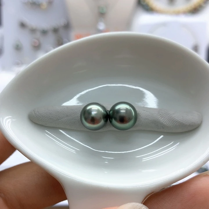海水珍珠裸珠果绿色对珠