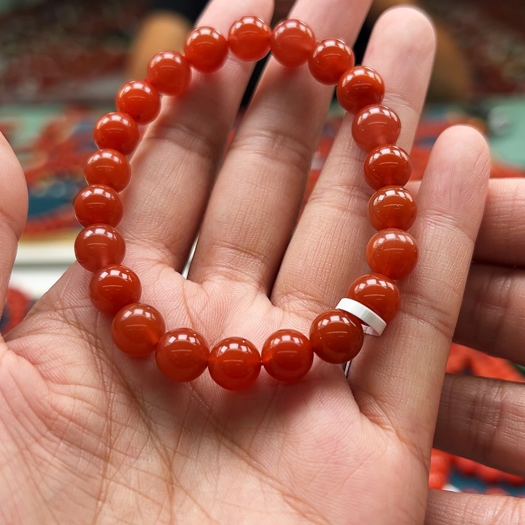 手链未镶嵌南红玛瑙保山冰红8+