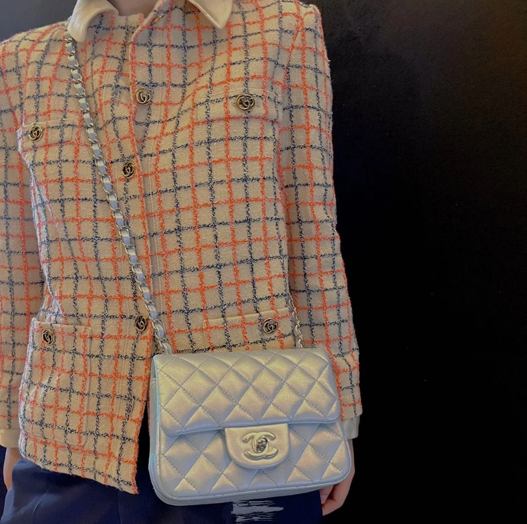 99新 GUCCI/古驰   bb一一四三 羊毛金扣格纹小香风外套 36码