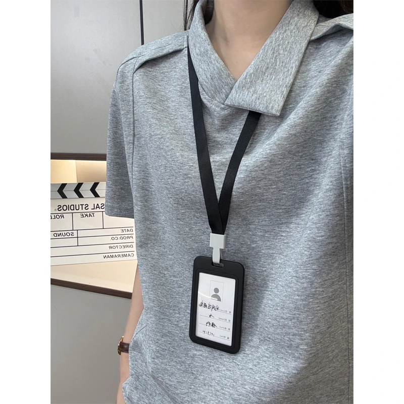 不规则翻领polo衫短袖男款夏季设计感解构t恤高级感痞帅正肩半袖