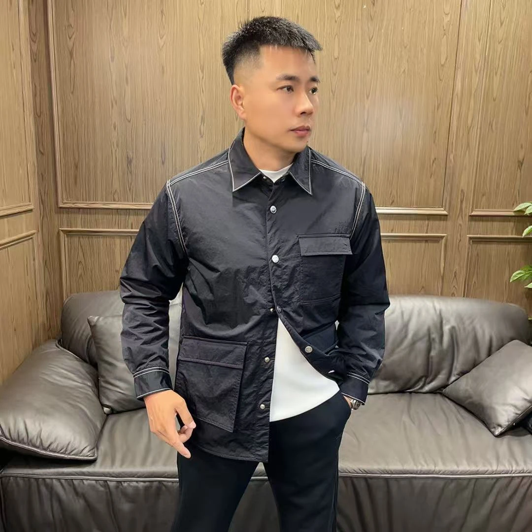 汤姆 弗罗特25秋冬132男士时尚都市休闲多口袋辑明线翻领棉服茄克