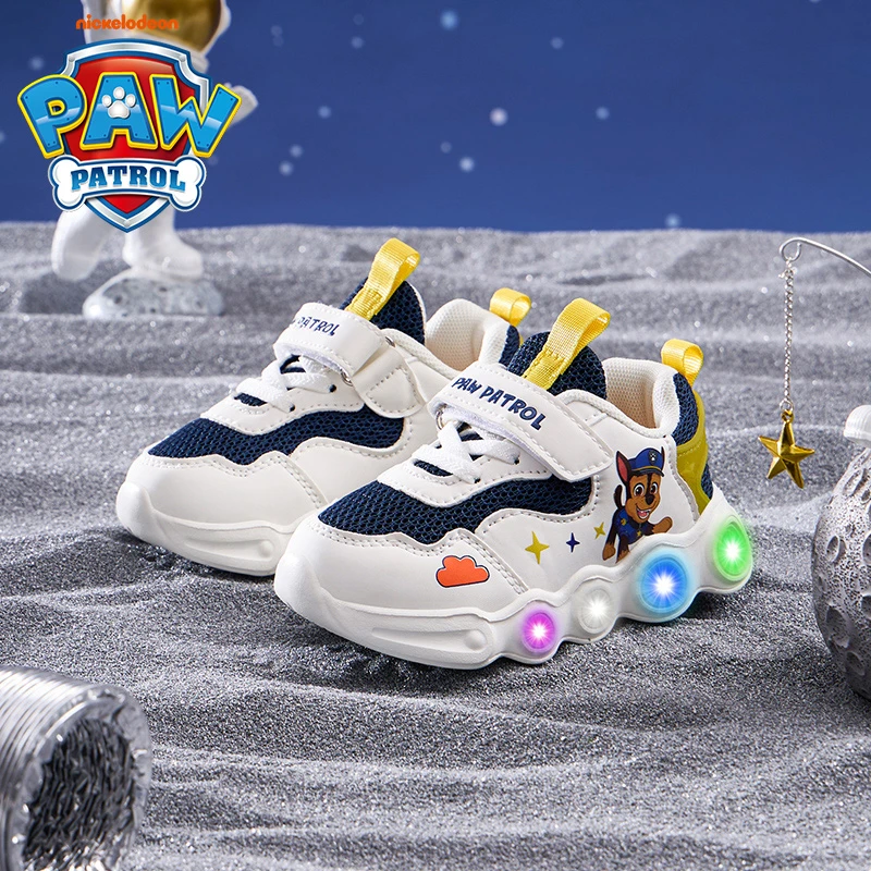 汪汪队男童鞋2025新款春夏季儿童运动鞋小童宝宝发光网面透气跑鞋