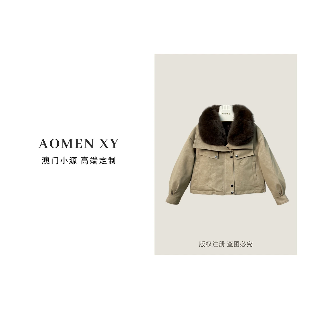 2025新款羽派短款狐狸毛领+90白鹅绒冬季外套