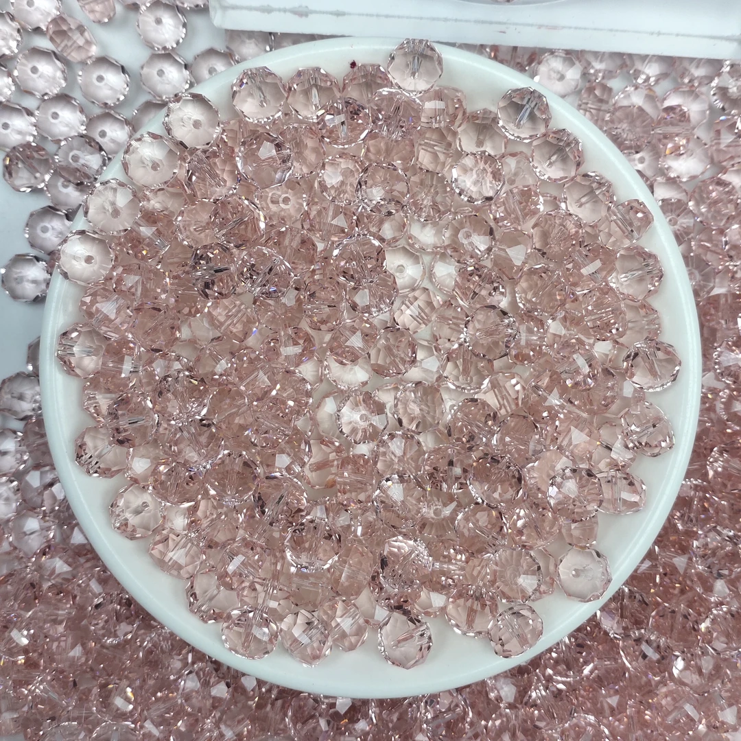 散珠A015粉碧玺车轮切面10*6MM*10颗
