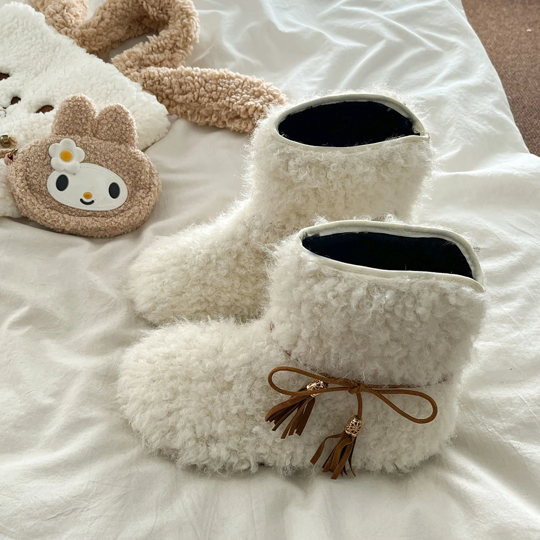 内增高加绒加厚雪地靴女2025秋冬季新款外穿短靴子保暖棉鞋毛毛靴