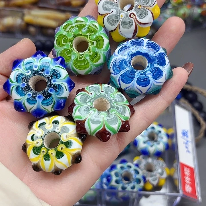 琉璃颈饰琉璃琉璃莲花珠