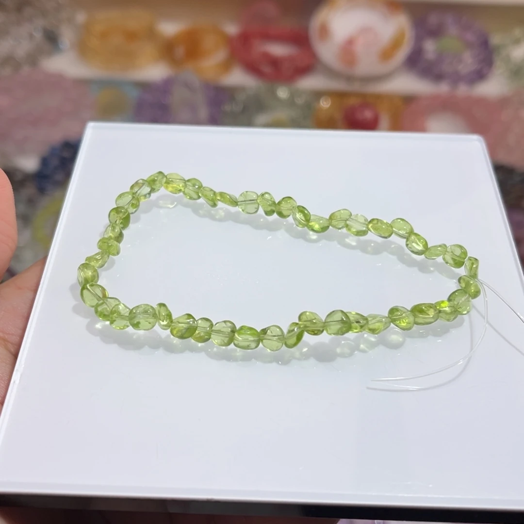 水晶未镶嵌手链橄榄石糖豆单圈