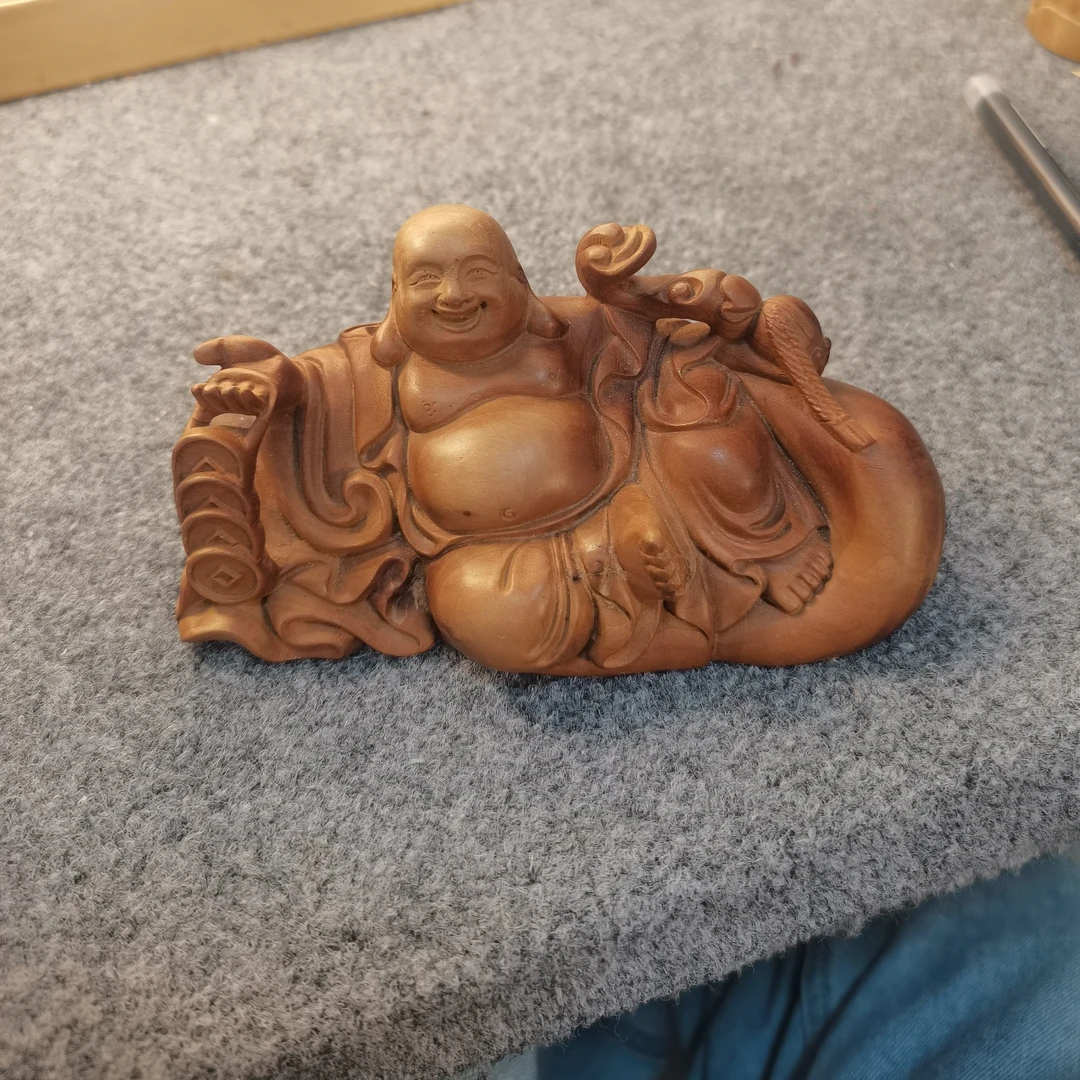 老山檀香笑弥勒摆件黑肉带瑕奶香味