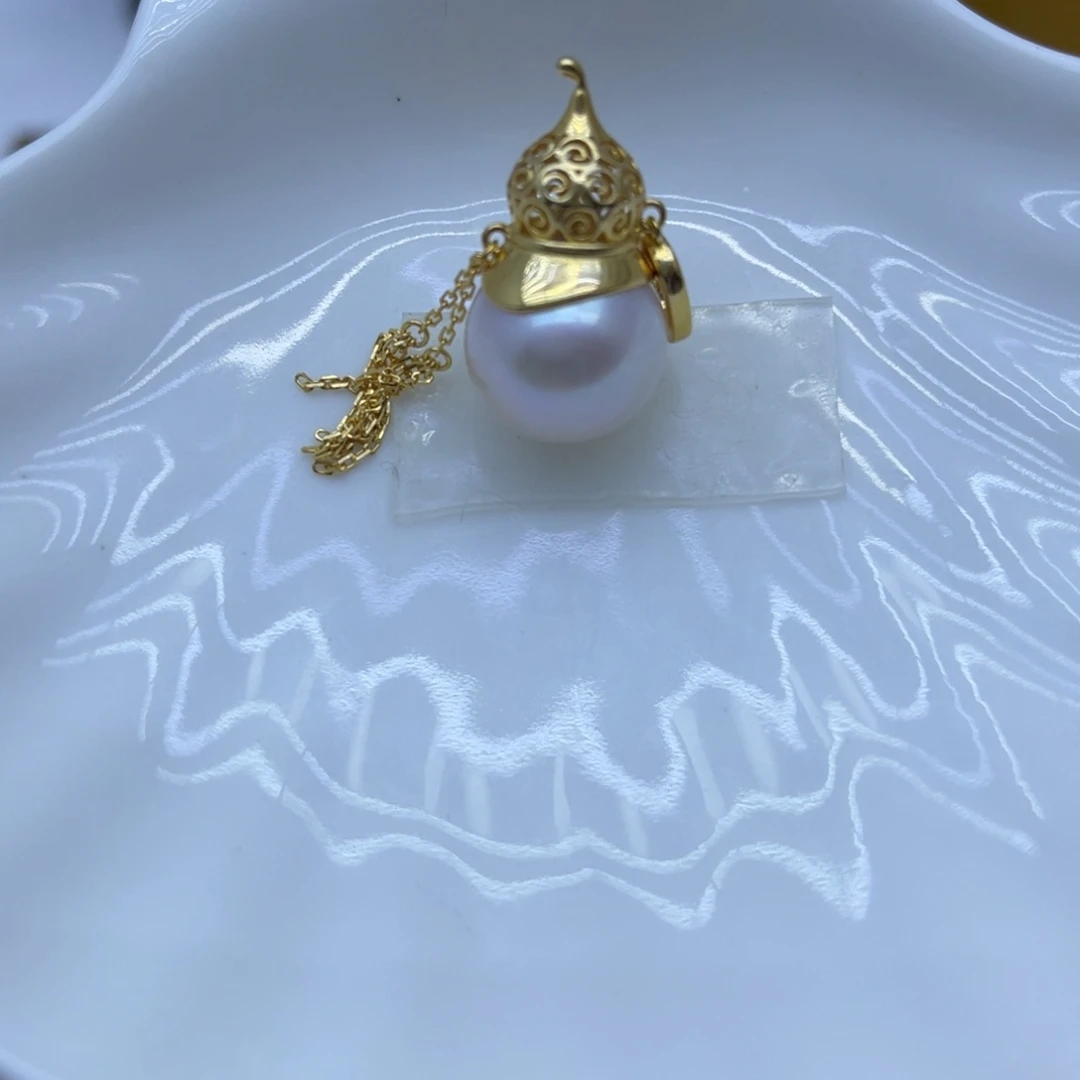 银S925镶嵌颈饰淡水珍珠