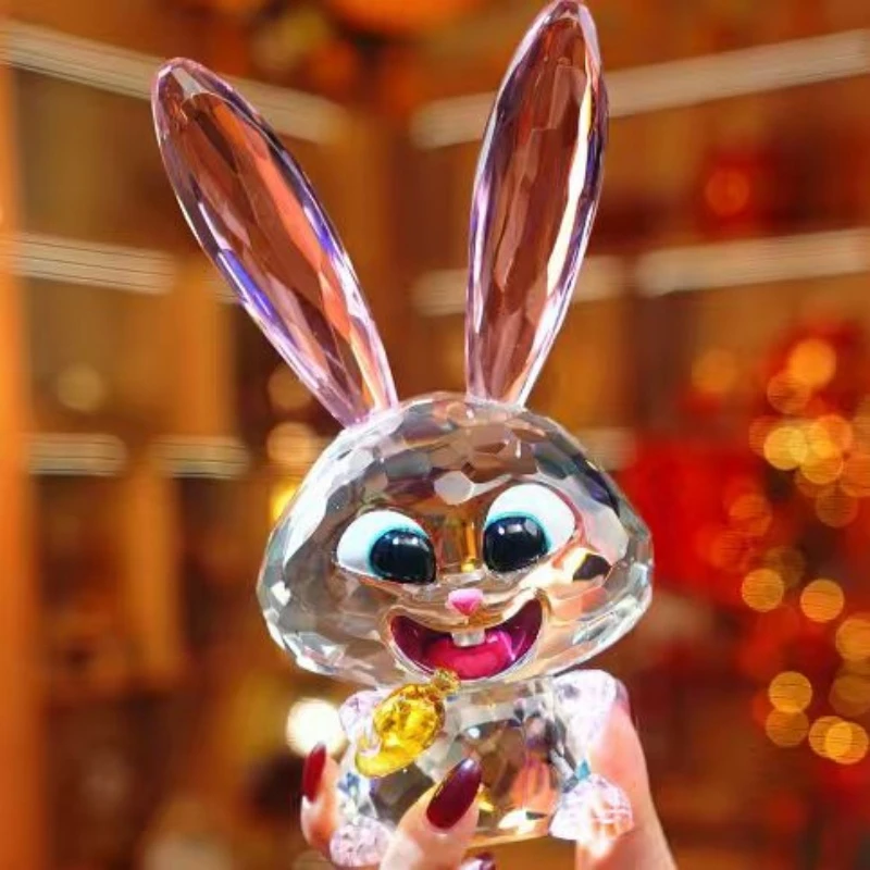 水晶流氓兔摆件茶几酒柜影视柜儿童书桌装饰品