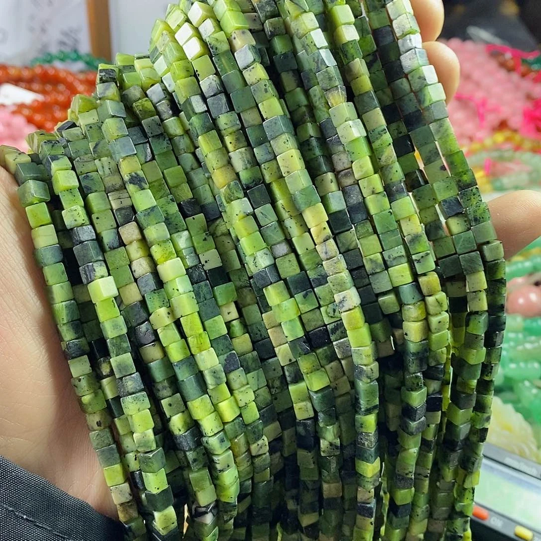 玛瑙/玉髓珠宝半成品合金一条天然4mm药王石方糖