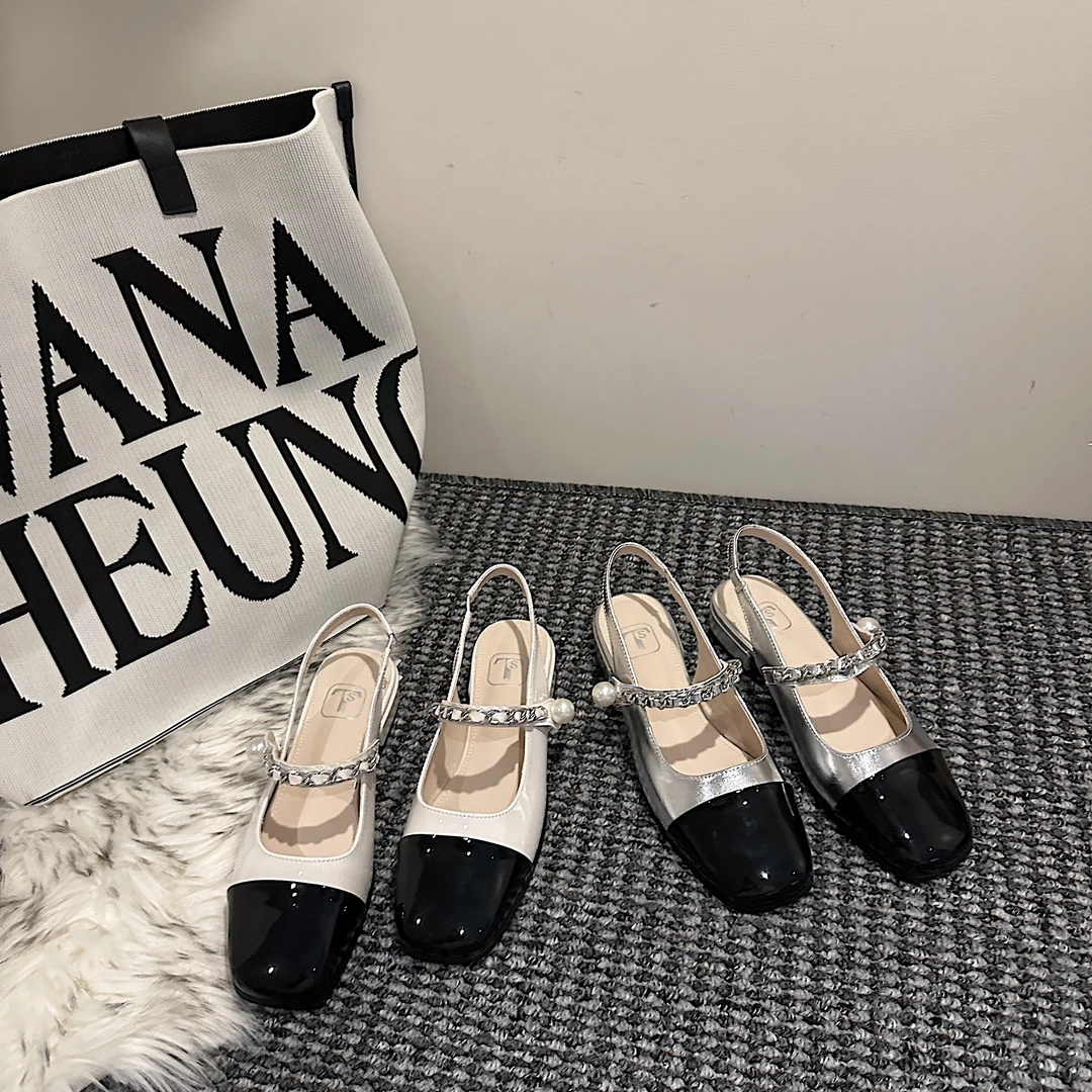 TS玛丽珍鞋2025新款法式优雅气质复古拼色粗跟单鞋女MTB47236