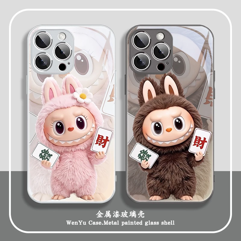 发财labubu适用于苹果/华为/小米/vivo/OPPO玩偶超火网红手机壳