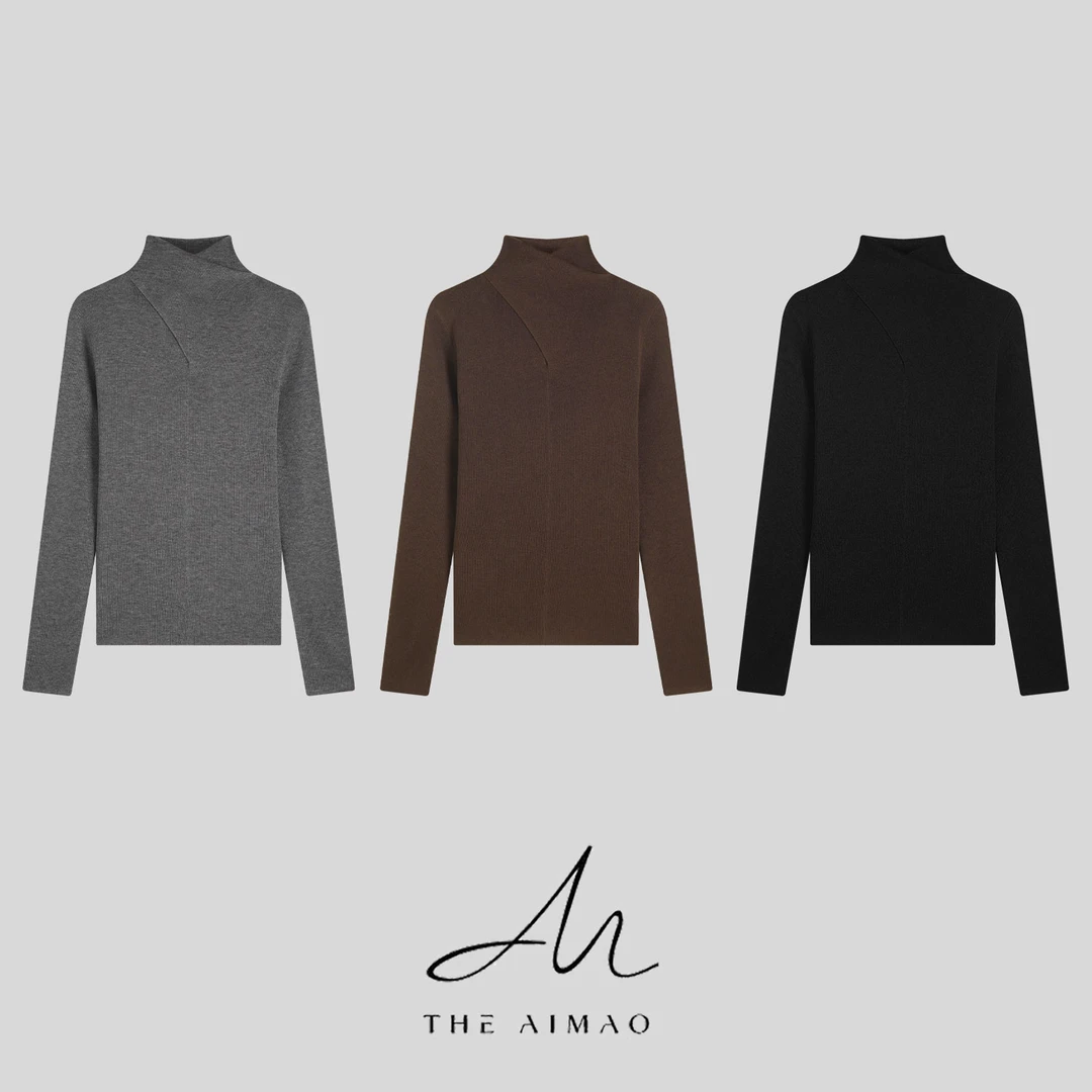 【THE AIMAO】“至简雅致”羊毛抗起球混纺软糯显瘦打底衫XYX82918