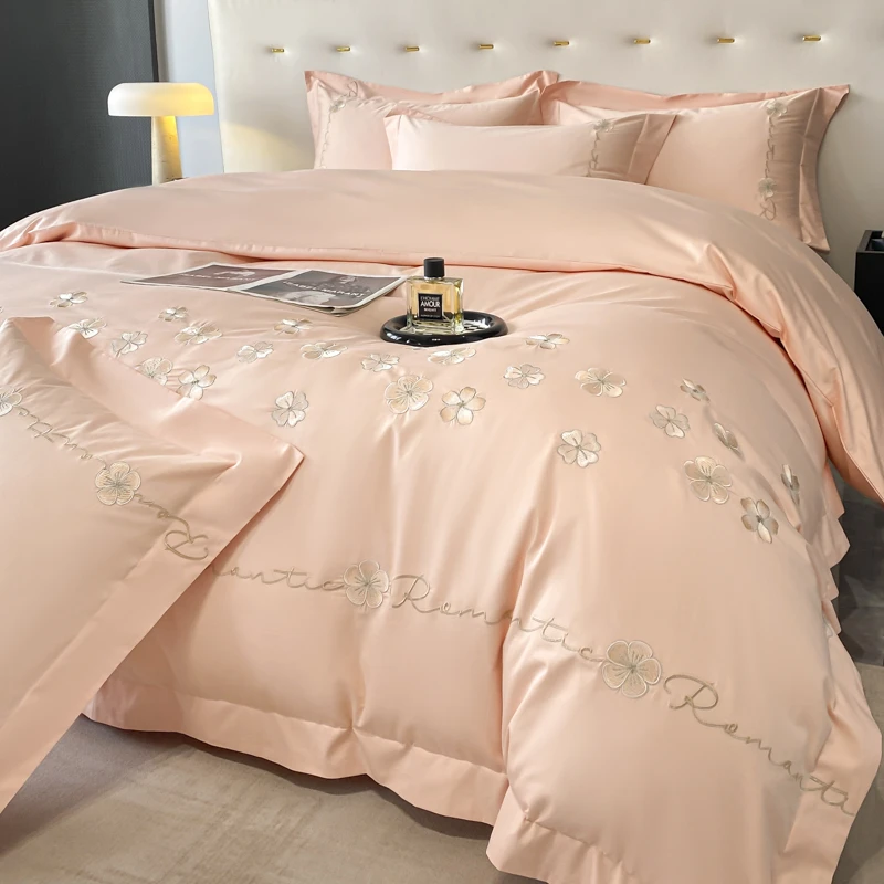 【香姐姐】新款60S全棉长绒棉四件套纯棉刺绣被套床单高端床上用品