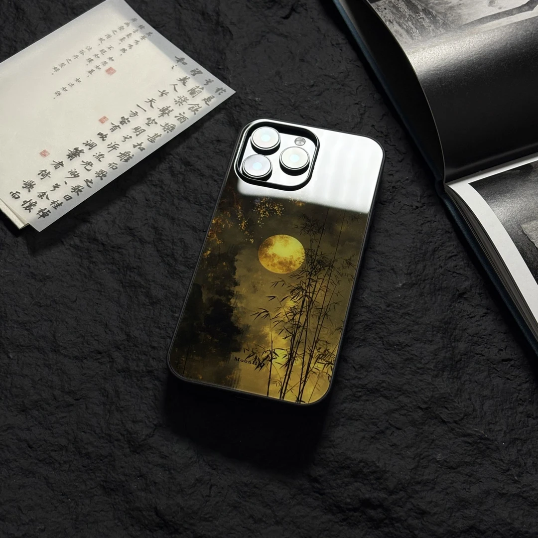 《月渡空林》新中式适用于16promax苹果手机壳15promax高级感手机壳