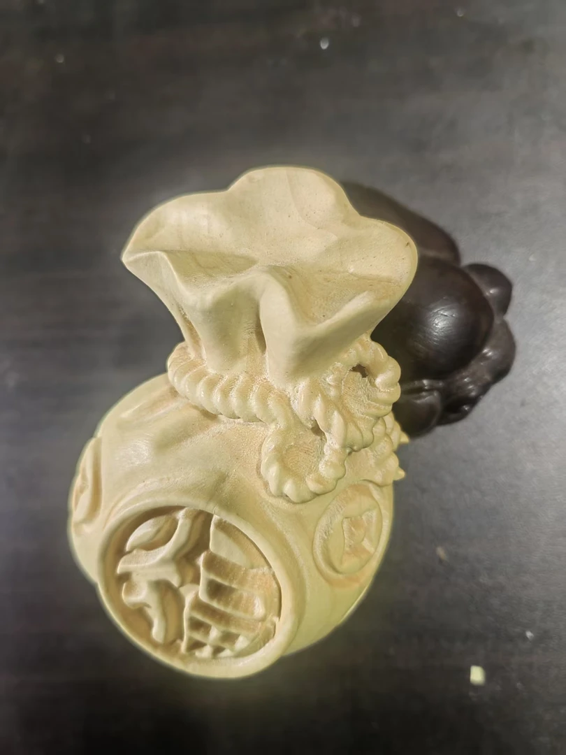 爆款黄杨木福袋手把件，精工雕刻福气 随身握（定制款）
