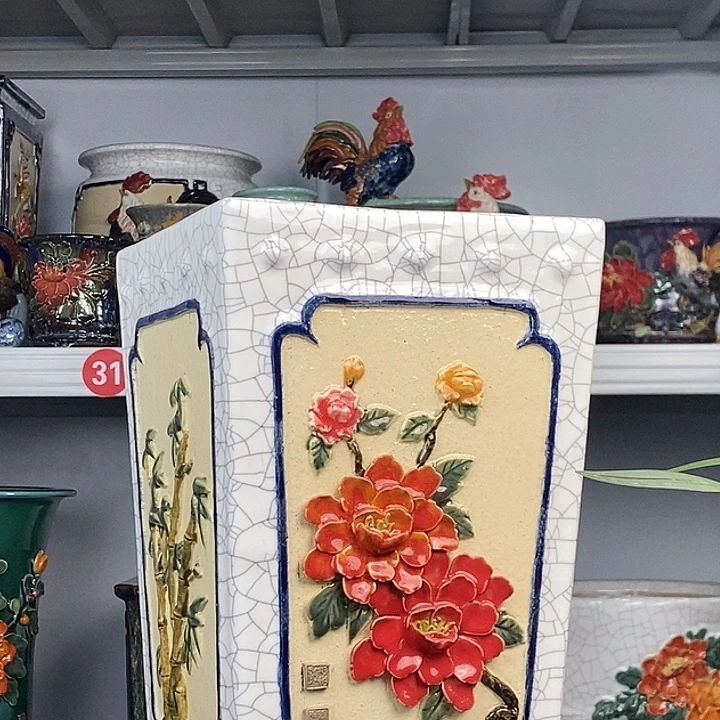 *****正宗岭南石湾盆白冰