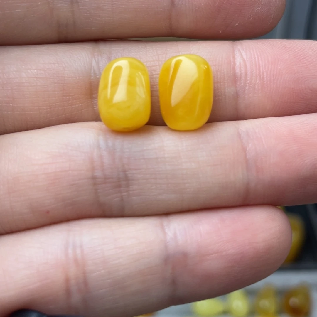 望***醒未镶嵌蜜蜡珠宝奇石随形珠子对孔改约11毫米