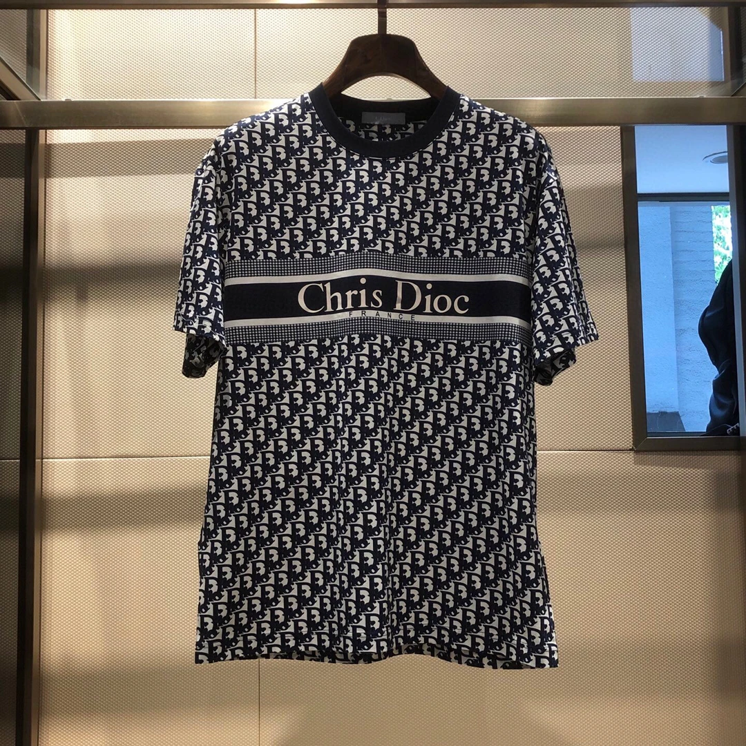 正品C. DIOC25春夏新款男士高端轻奢休闲圆领短袖T恤扩版上衣