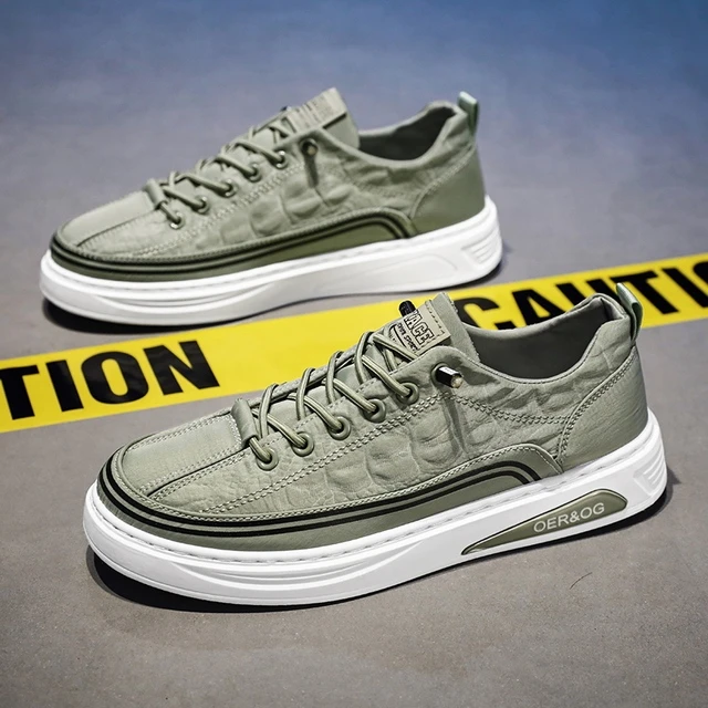 2024夏季新款板鞋男透气工作运动韩版休闲低帮鳄鱼纹潮流百搭布鞋