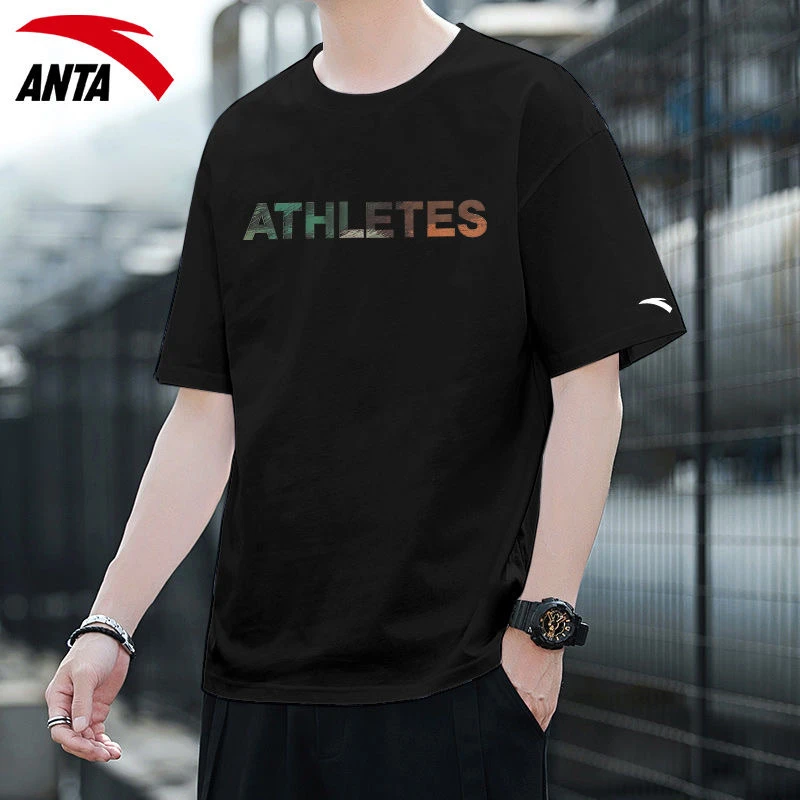 安踏男士短袖T恤2025夏季舒适透气运动上衣健身休闲运动服半袖男