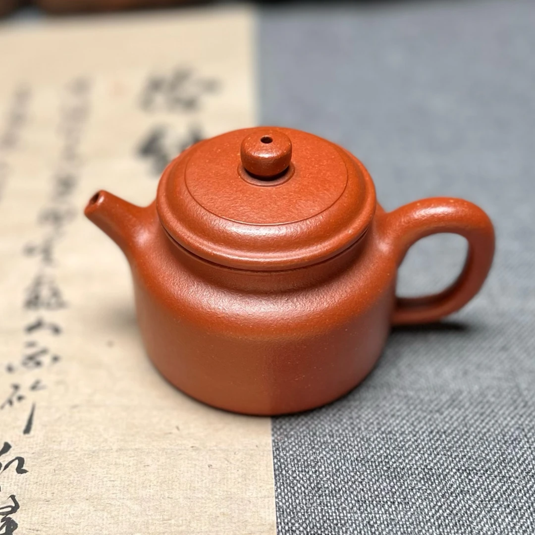 宜兴紫砂壶全手工德钟壶130cc黄龙山宝山矿区20目红降坡手磨料