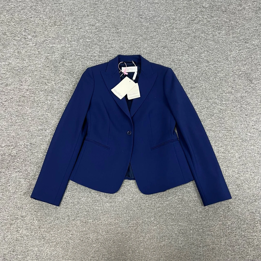 99新 MaxMara maxmara 羊毛蓝色西装 带吊牌