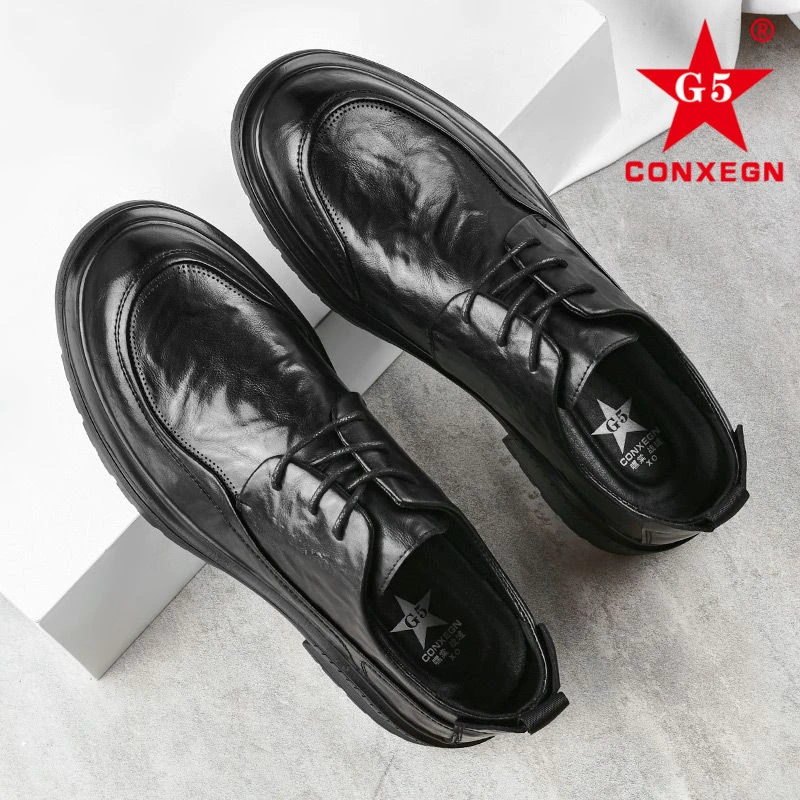 皮鞋男士韩版休闲百搭新款潮流时尚轻便英伦风帅气韩版鞋子男