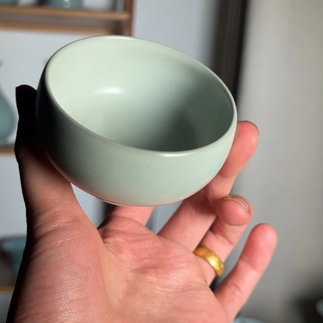 摆件瓷王学良老师仿古釉柴烧月白