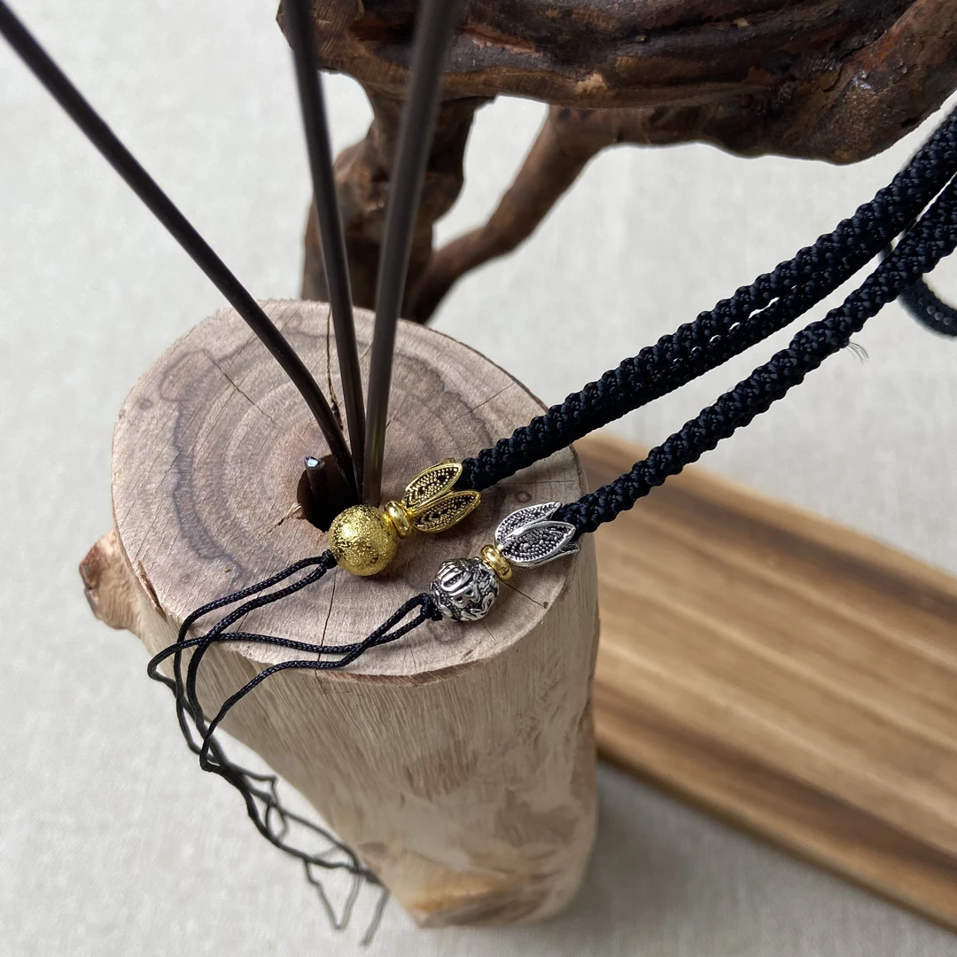 合金亚克力项链 合金吊坠花钱绳子配件项链吊坠挂脖伸缩 （单绳子）