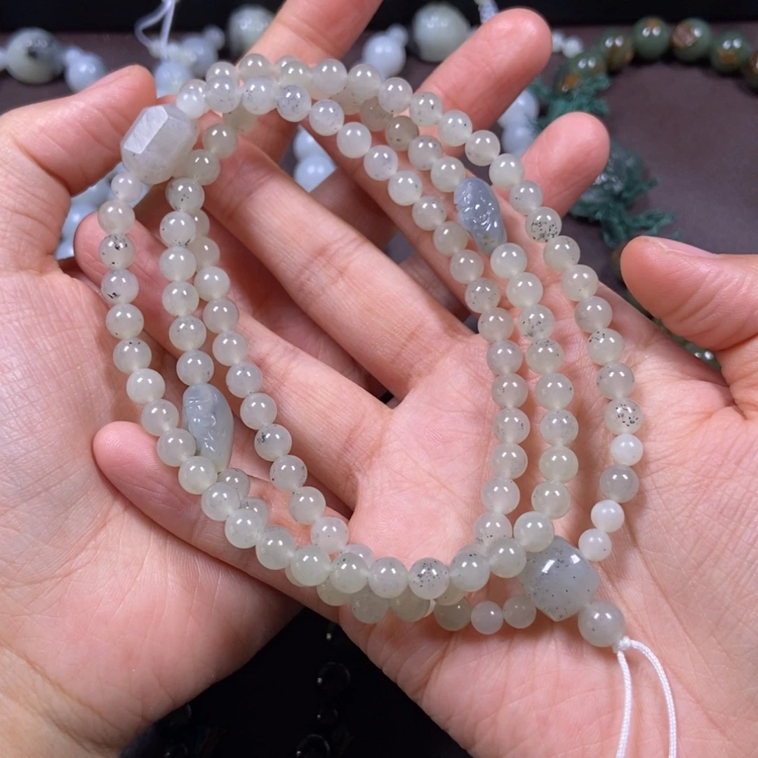 和田玉未镶嵌把件挂件链子