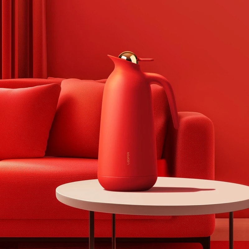 新款红色保温水壶玻璃内胆高档时尚家用喜庆暖水瓶大容量热水壶B2