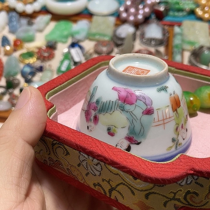 z****n青花手绘小主人杯子