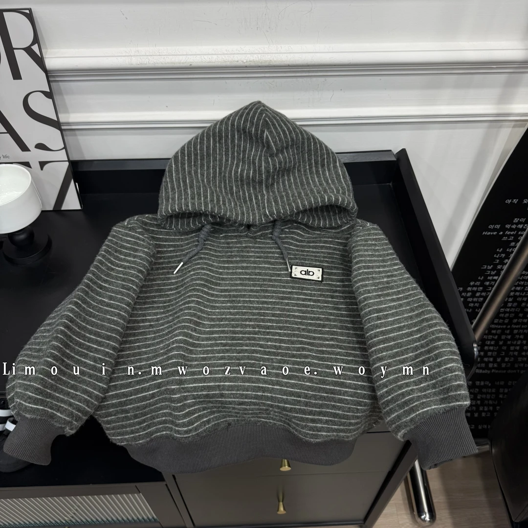 儿童条纹加绒连帽韩版卫衣时尚休闲加绒卫衣