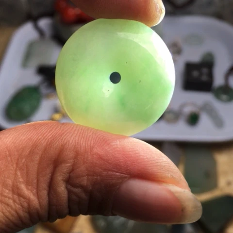 翡翠散珠天然翡翠平安扣