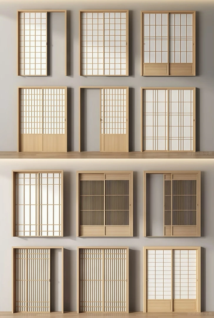 日式格子门推拉门家庭卧室榻榻米移门和室门隔断全屋定制实木茶室