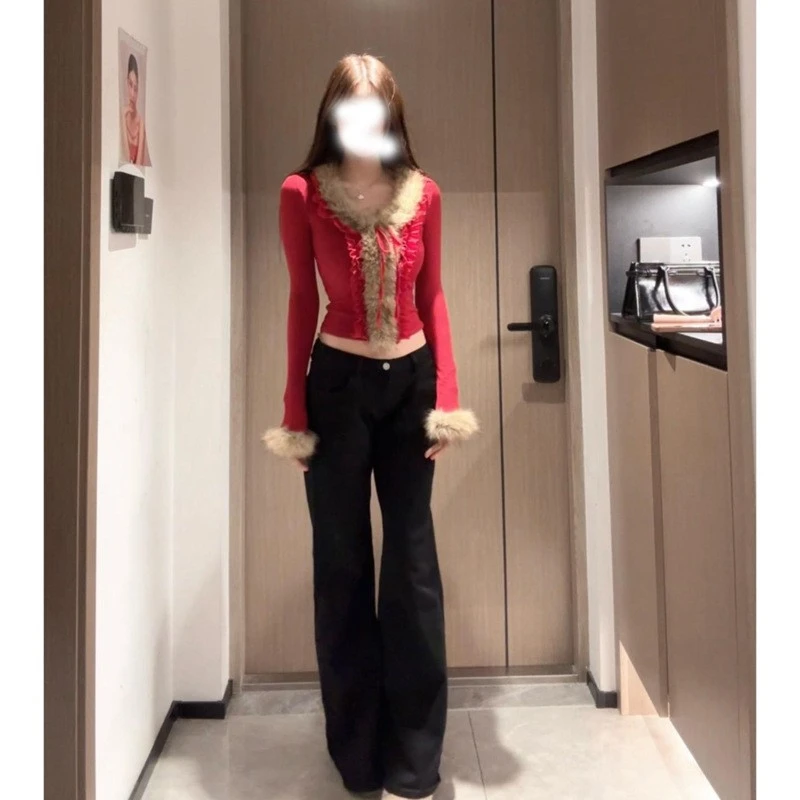 【名门盛宴】法式氛围感纯欲风性感温柔修身打底上衣女